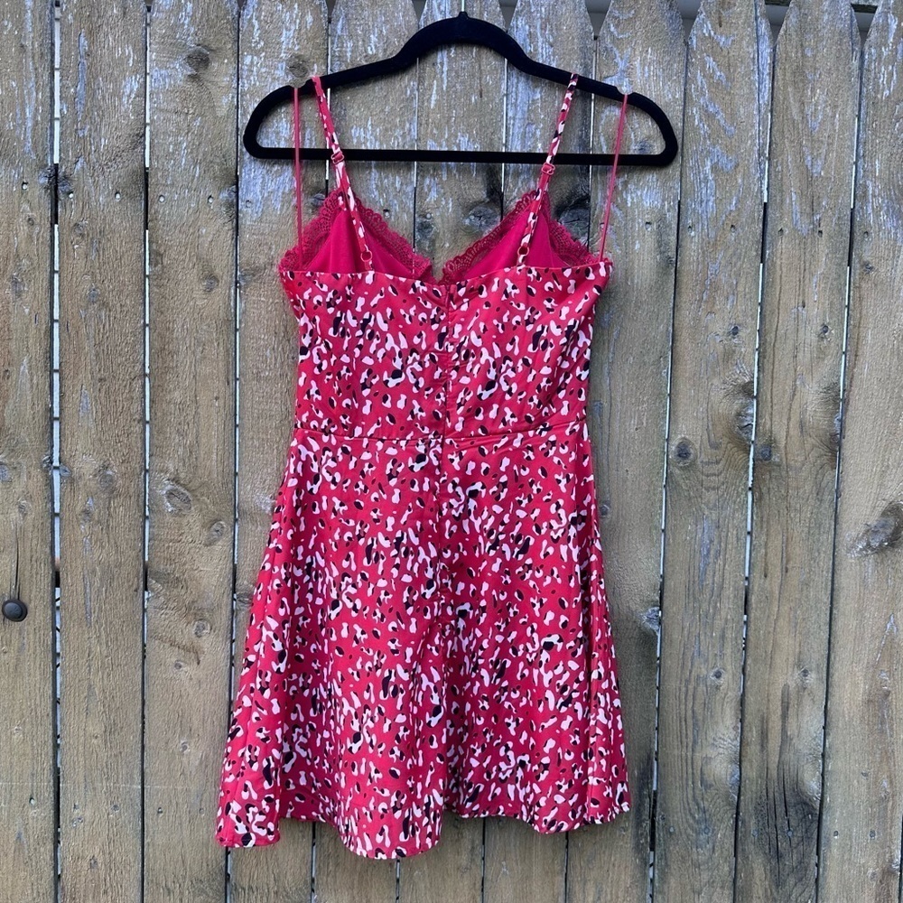 Revolve Superdown Brianna Red Leopard Lace Mini Dress Sz XS - Picture 14 of 15